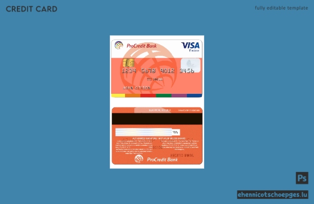 Moldova Procredit Bank Visa Electron Kreditkarte – Beispielvorschau